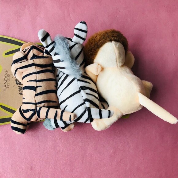 Dog NANDOG PET GEAR Mini Plush  Set of 3 Squeaky Stuffed Dog Pet Toy Lion Etc. - Picture 6 of 7